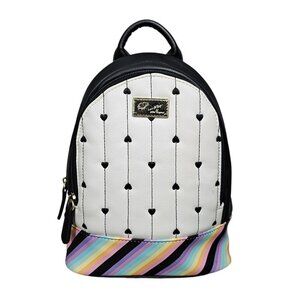 Betsey Johnson Rainbow & Heart Black Backpack